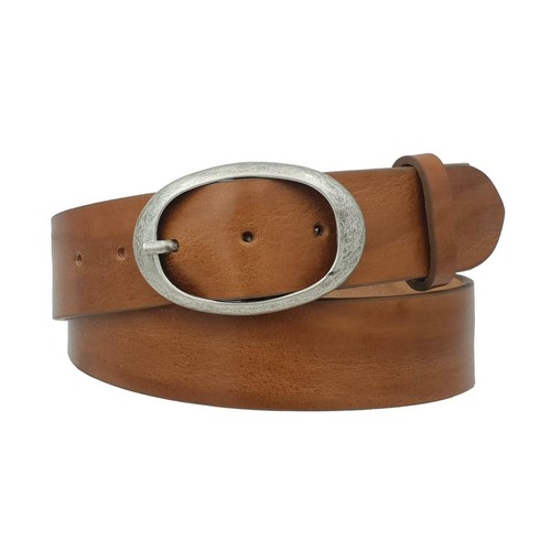 Cintura in vero cuoio di Toro Plissettato 4 cm con fibbia intera Ovale  - Imagen 4 de 27