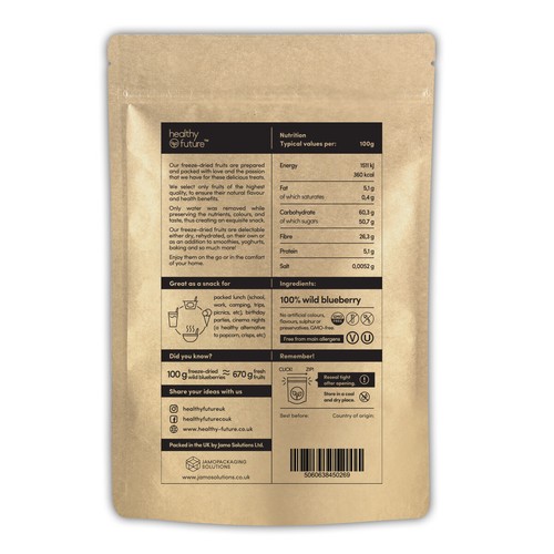 Freeze Dried Wild Blueberries 100% Natural No Added Sugar No Preservatives - Picture 3 of 17