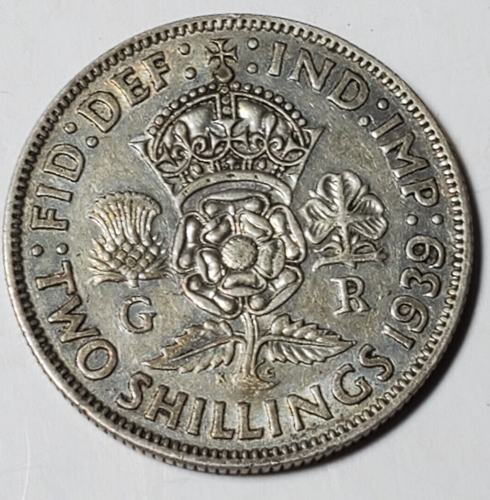GROSSBRITANNIEN 2 SCHILLING 1939 SILBER schöne Münze! - Bild 2 von 4