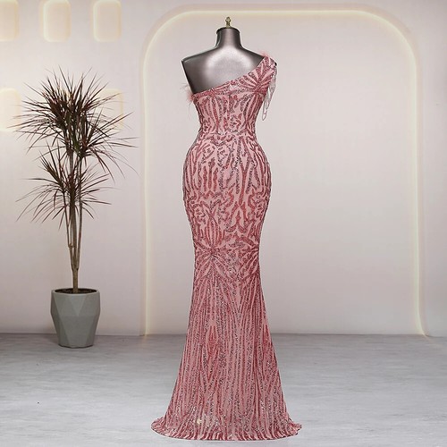 Sexy Silver Evening Prom Luxury Evening Dress Wedding Party Formal Bride Dress - Picture 16 of 29