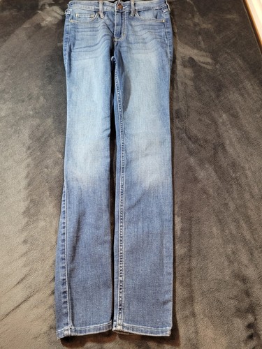 Hollister High Rise Super Skinny Stretch Jeans Womens Size 0 Short W24 Blue 0029 - Picture 2 of 13