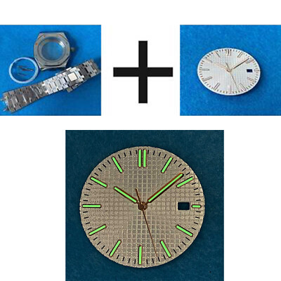 For NH35/NH36/4R36 Movements 41mm Watch Case Cover Dial Hands Wrist Strap Band