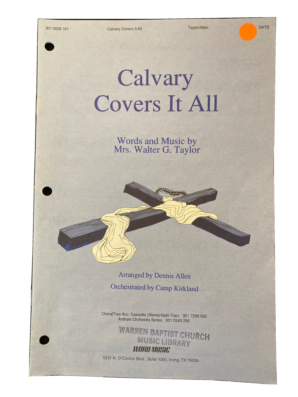 CALVARY COVERS IT ALL Anthem/Octavo/sheet musicSATBAllen/Kirkland