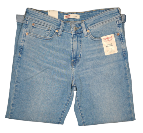 Signature By Levi Strauss #11430 NEW Women's Mid Rise Boyfriend Cuffed Jeans - Picture 2 of 3