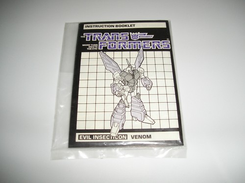 ORIGINAL VINTAGE TRANSFORMERS G1 VENOM AX GUN INSTRUCTION UNUSED STICKER SEALED - Picture 2 of 4