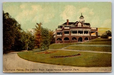 ME, Portland, Canoe House Riverton Park, Casino, Vintage Postcard