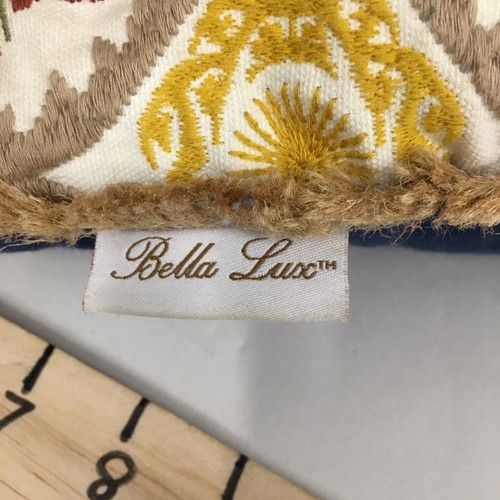 Bella Lux Crewel Embroidered Stitched Floral THROW PILLOWS Set of Two - Picture 9 of 12