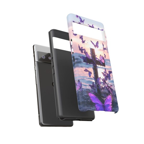 Cross Purple Butterfly Beach Phone Case for Google Pixel 10 Pro XL 9a 9 8 7 6 - Photo 50 sur 55