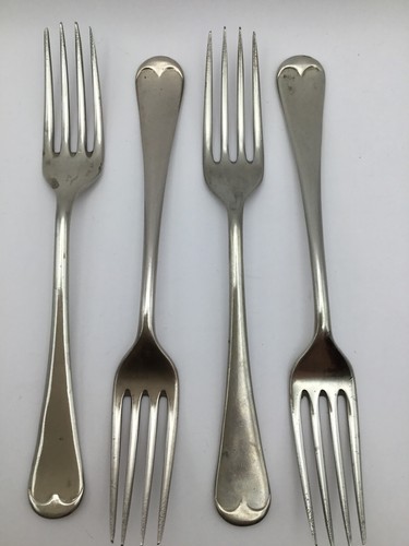 Vintage 4 Corona Nickel Silver Forks - Picture 2 of 10