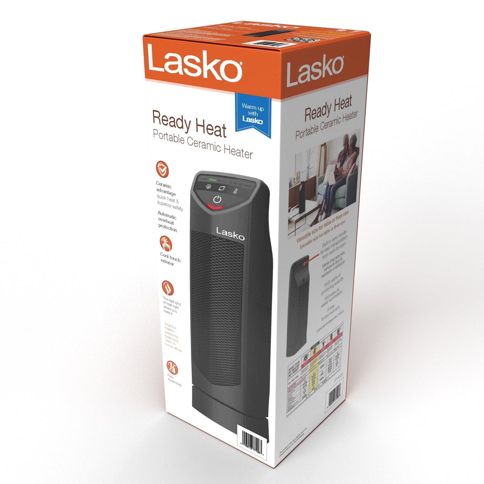 Lasko 1500W 14" Oscillating Ceramic Electric Tower Space Heater