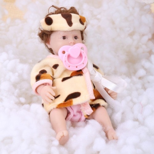 Silicone Girl Doll Life Like Toy Caucasian Girl Doll Toddlers Reborns Toy 16cm - Picture 3 of 8