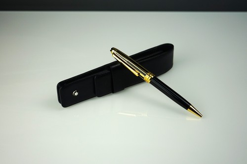 MONTBLANC MEISTERSTÜCK SOLITAIRE GOLD BLACK DOUE CLASSIQUE KULI MIT LEDERTASCHE - Bild 2 von 5