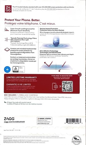 ZAGG Apple iPhone 14 Pro Max Invisible Shield Glass XTR2 Screen Protector - Picture 2 of 5