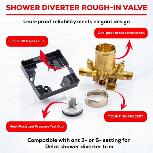 R10000 Shower Valve Body for Shower Faucet Trim Kits, Single or Dual Function - Picture 4 of 22