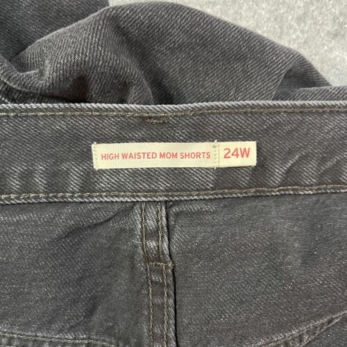 New Levis Shorts Womens 24W Plus Black Denim High Rise Mom Shorts 4” Inseam NWT - Picture 6 of 10