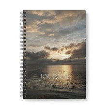 Wirobound Softcover Notebook A5 Beach Sea Clouds Grey Blue Nature Journal