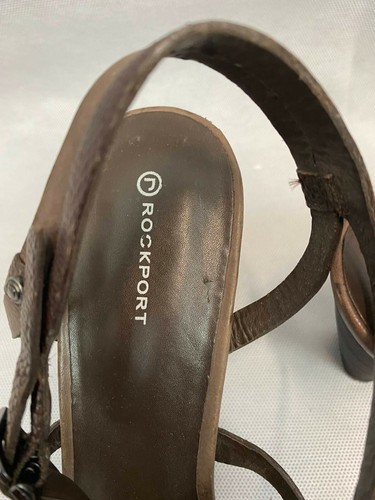 Scarpe da donna Rockport marroni in pelle con cinturini tacco taglia 91/2M (UK 7) nuove - Foto 3 di 11