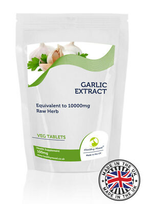 Garlic Tablets 100mg Extract as 10000mg Raw Herb Pack of 30
