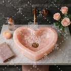 Heart Shaped Rose Quartz Crystal Sink Hand-Carved Stone Wash Basin Luxury bowl