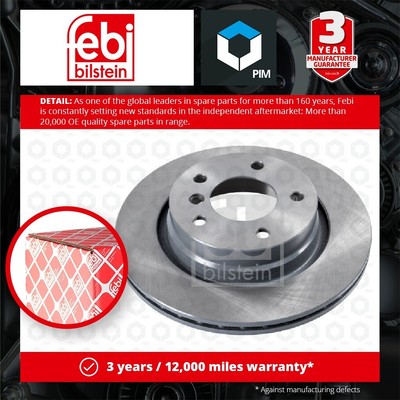 2x Brake Discs Pair Vented fits BMW 323 E46 2.5 Rear 98 to 00 294mm Set Febi New