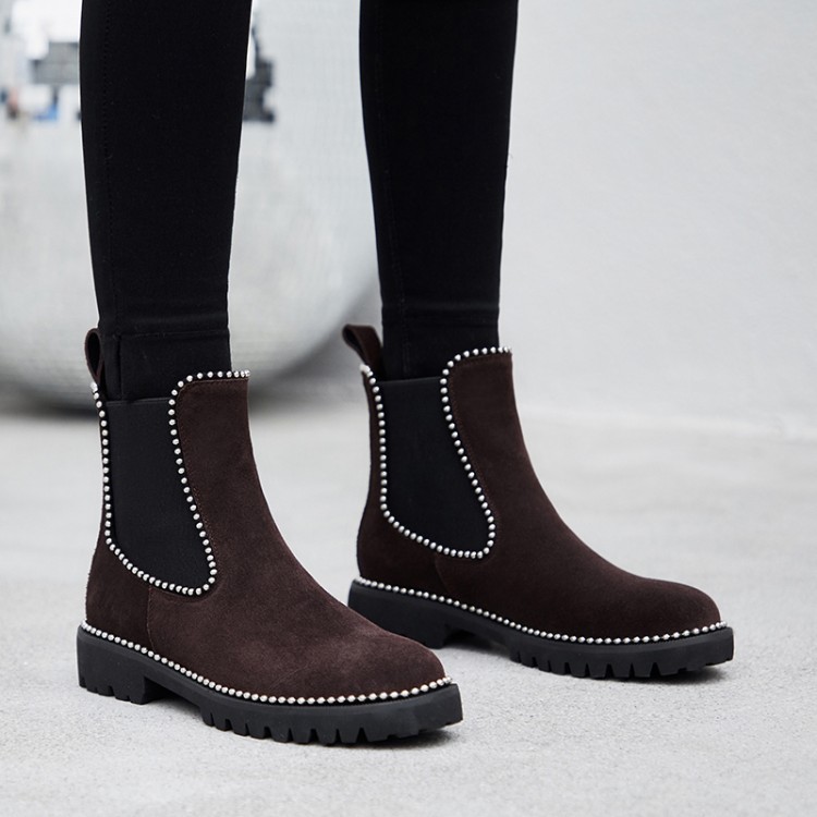 Fashion Women Moccasin Block Low Heel Round Round Round Toe Ankle Boots Ladies Flat shoes 064f66 Fashion Women Moccasin Block Low Heel Round Round Round Toe Ankle Boots Ladies Flat shoes 064f66