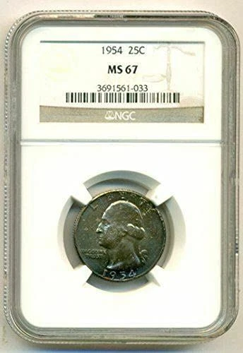 1954 Washington Quarter MS67 NGC Toned