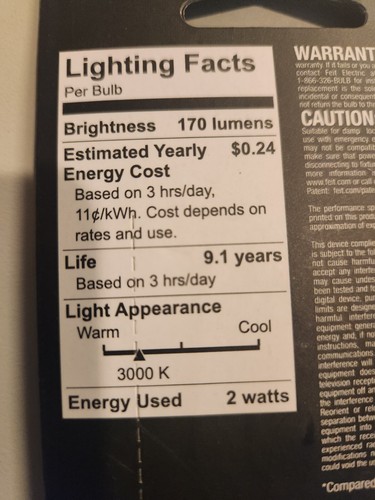 8X Feit Electric BP20G8/830/LED 170 Lumen 3000K Dimmable LED Bulb G8, 120V 2W - Picture 3 of 4