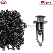 100x New 9mm Black Push-Type Fastener Rivet Retainer Clip for Toyota Lexus Scion
