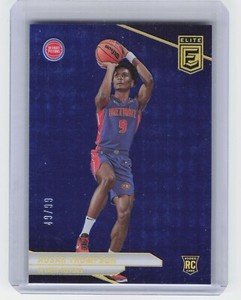 2023-24 Panini Donruss Elite Ausar Thompson #218 Rookie Blue Foil /99 Pistons 
