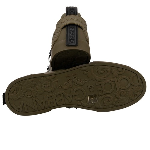 DOLCE & GABBANA DG Logo Low-Top Leather Sneaker Shoes PORTOFINO Khaki Green - Picture 8 of 8