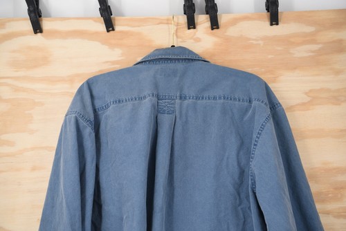 Vintage LL Bean Sun Wash Canvas Shirt OFCW7 Blue Mens XL REG L/S Button Down - 第 13/16 張圖片