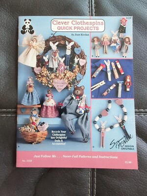 Design Originals Clever Clothespins Quick Projects Crafts Jean Kievlan 1991