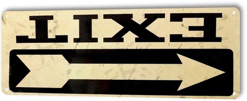 Exit Left Arrow Rustic Street Retro Vintage Garage Shop Decor Metal Tin Sign - Picture 4 of 4