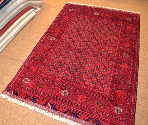 Beljikwool tappeto orientale finemente annodato a mano cliente afgano n.79818 198x125cm - Foto 3 di 9