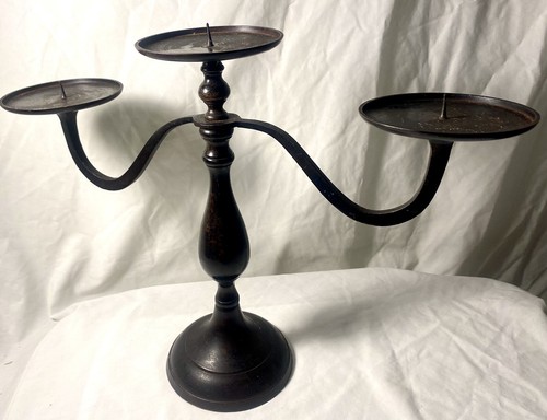 3 Arm 10” Black Metal Candelabra/Pillar Holder. - Picture 11 of 23
