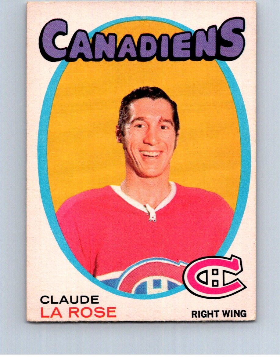 VINTAGE HOCKEY CARD O-PEE-CHEE 1971 MONTREAL CANADIENS CLAUDE LAROSE  NO9
