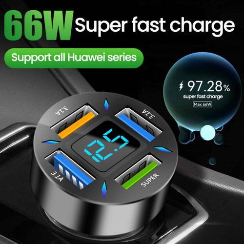 Quick Universal Transfer Plug Multi-function Car Charger USB4 Port - Picture 2 of 7