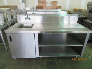 Details About Advance Tabco Stainless Steel Beverage Table With Left Sink Base Cabinet