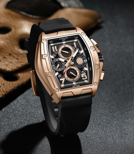 Orologio da Polso Quarzo Sport Silicone Quadrato Moderno Multicolore Uomo Regalo Impermeabile - Foto 20 di 28