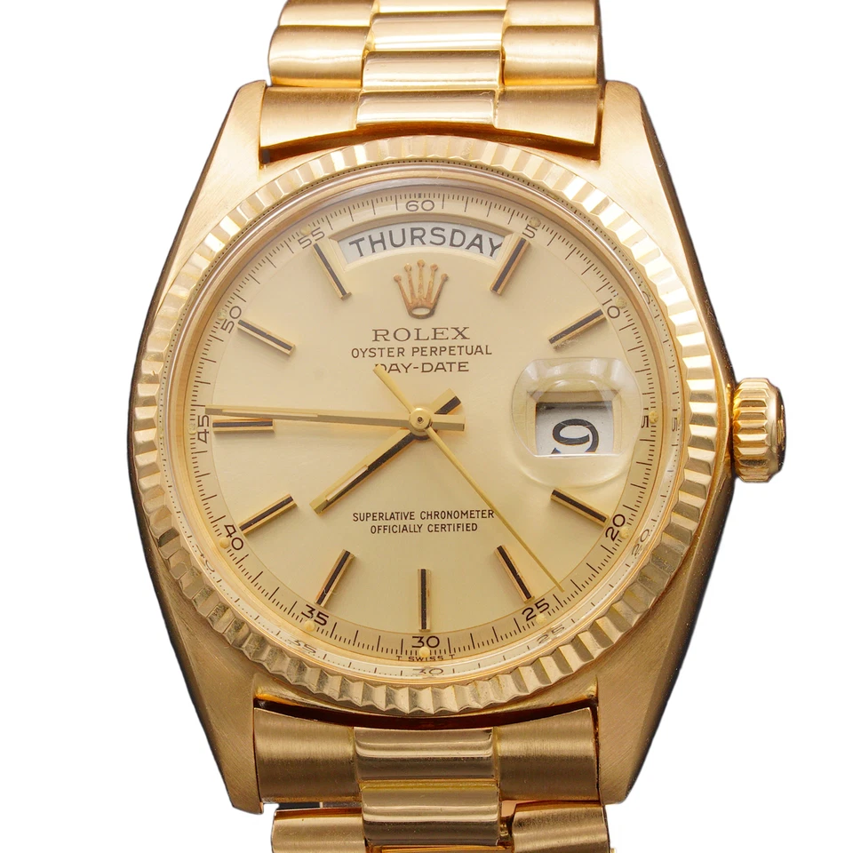 Reloj Rolex Day-Date President 1803 vintage para hombre de oro amarillo de 18 quilates esfera champán
