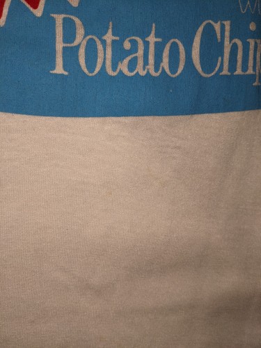 Vintage 80s Ridgies Potato Chips Wise Pennsylvania White X-Large Ringer T-Shirt - Picture 6 of 8
