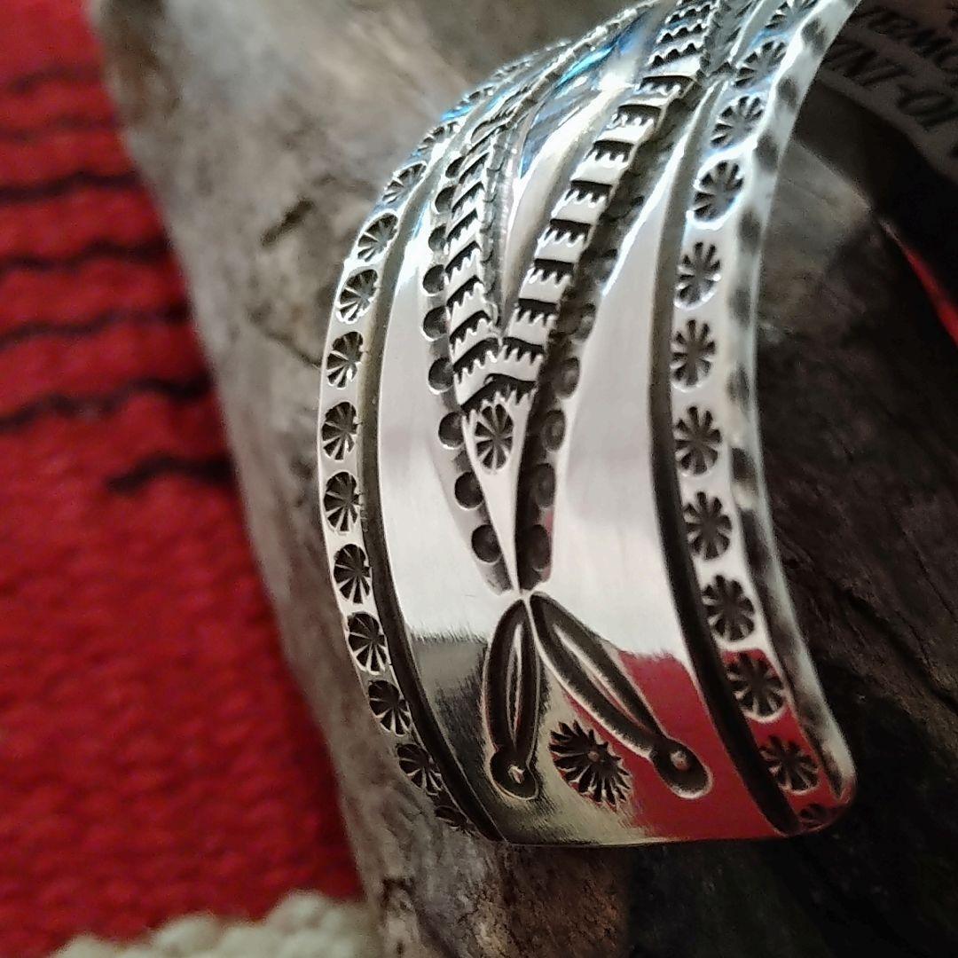 133mm Ivan Howard stampwork bangle Navajo Silver BraceletIvan Howard
