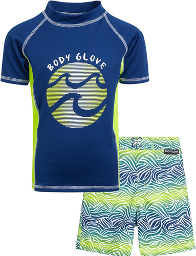 Body Glove Boys’ Rash Guard Set - UPF 50+ Swim Shirt and Bathing Suit Trunks - S - Picture 19 of 23