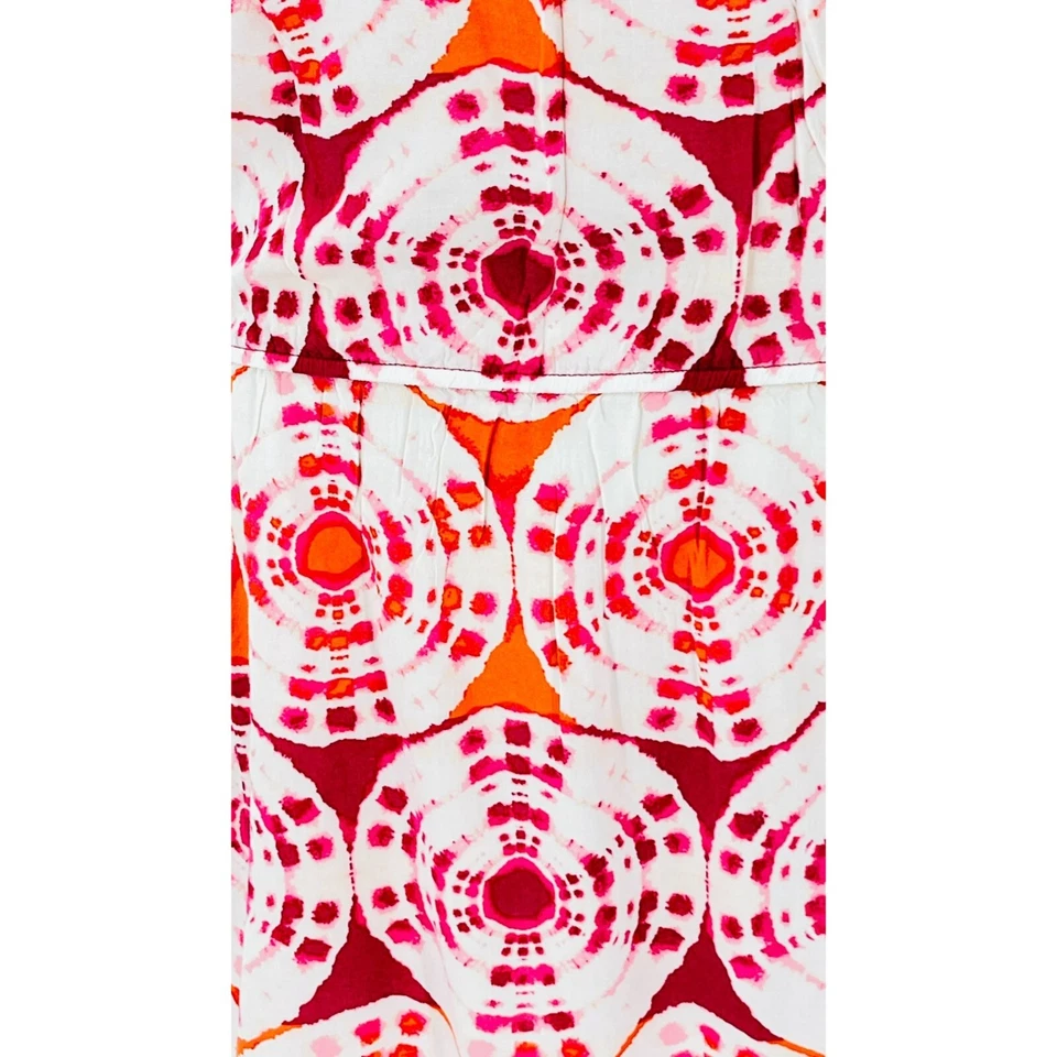 Banana Republic Pink Orange White Tie Dye Day Dress Size Large Swim Cover Up - Image 3 of 4