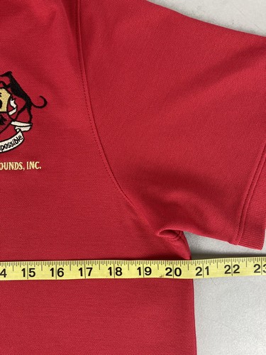 GREYHOUND ADOPT RESCUE Polo Shirt Adopt Women's L Devon & Jones Red Pima Cotton - Picture 7 of 11