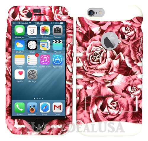 For Apple iPhone 6/6S KoolKase Hybrid Silicone Cover Case - Flower Rose 54 - Picture 4 of 11