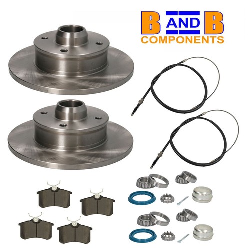 BRAKE DISCS PADS CABLES & WHEEL BEARING KITS REAR VW GOLF MK2 GTI C455 - Afbeelding 1 van 9