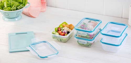 Total Solution 10-Pc Plastic Food Storage Containers Set with Lids, 3-Cup Rectan - Picture 5 of 11