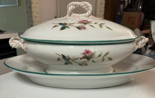Antique Haviland & Co. Limoges Moss Rose Tureen + Serving Dishes 6pc - Picture 3 of 6