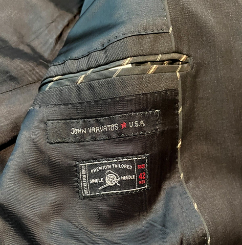 John Varvatos Blazer Size 42 Regular Black 100% Wool Jacket EUC - Picture 4 of 5
